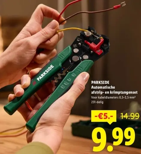 Aanbieding: Automatische afstrip- en krimptangenset