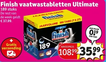 Aanbieding: Finish vaatwastabletten Ultimate
