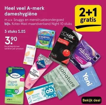 Aanbieding: Heel veel A-merk dameshygiëne