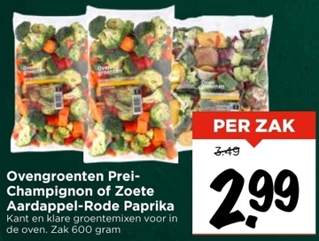 Aanbieding: Ovengroenten Prei-Champignon of Zoete Aardappel