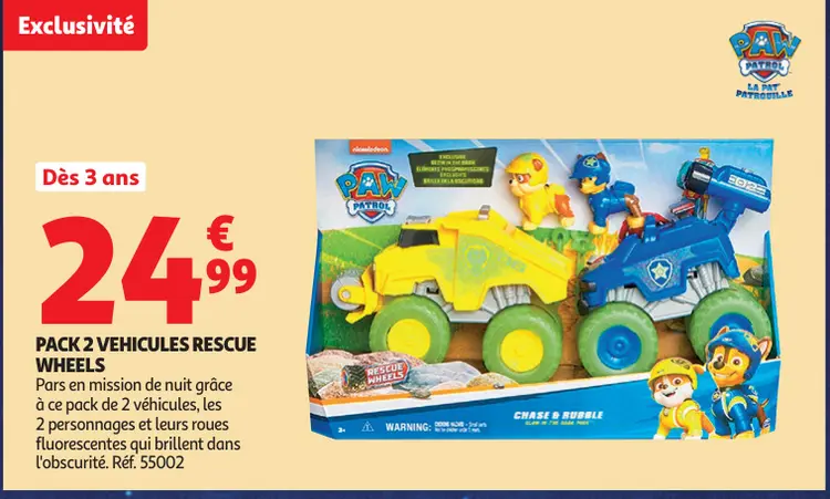 Offre: Pack 2 vehicules rescue wheels