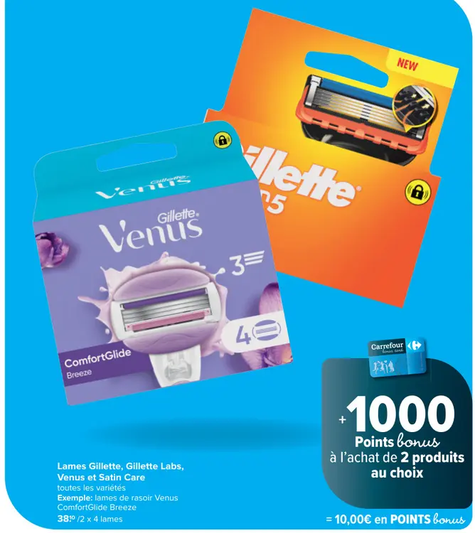 Offre: Lames Gillette, Gillette Labs, Venus et Satin Care