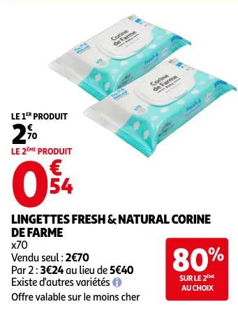 Offre: Lingettes fresh & natural