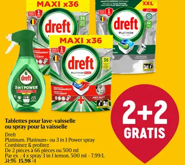 Offre: Tablettes pour lave-vaisselle ou spray pour l
