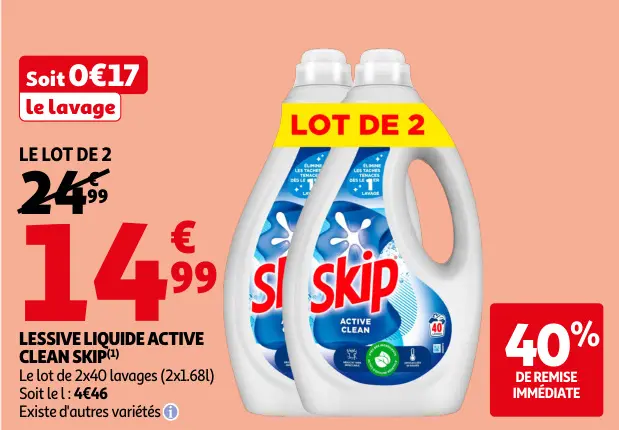 Promotie: Lessive liquide active clean