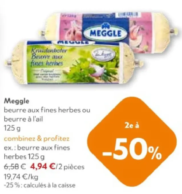 Offre: beurre aux fines herbes ou beurre à l'ail