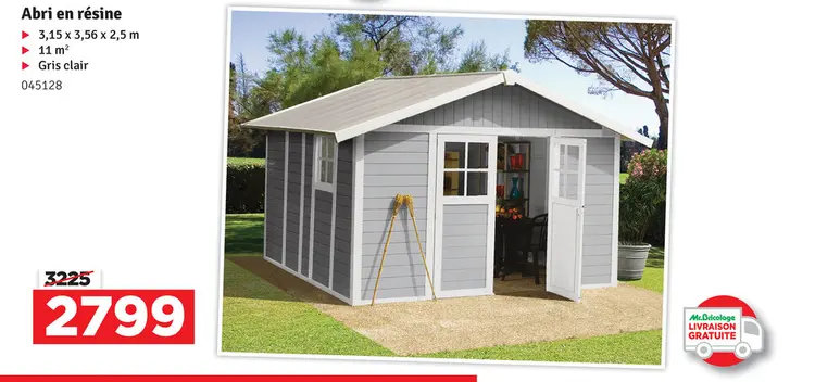 Offre: Abri en résine