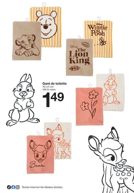 Offre: Gant de toilette Disney
