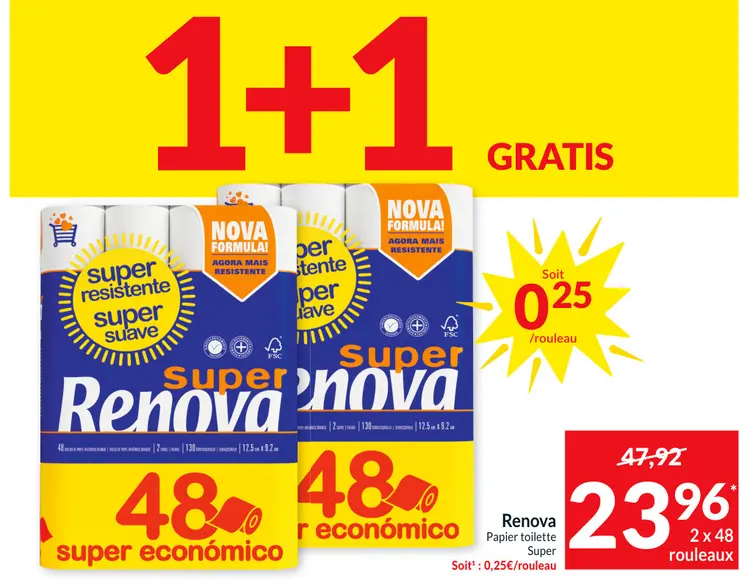 Offre: Renova Papier toilette Super