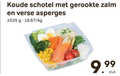 Promotie: Koude schotel met gerookte zalm en verse asperges