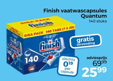 Aanbieding: Finish vaatwascapsules Quantum