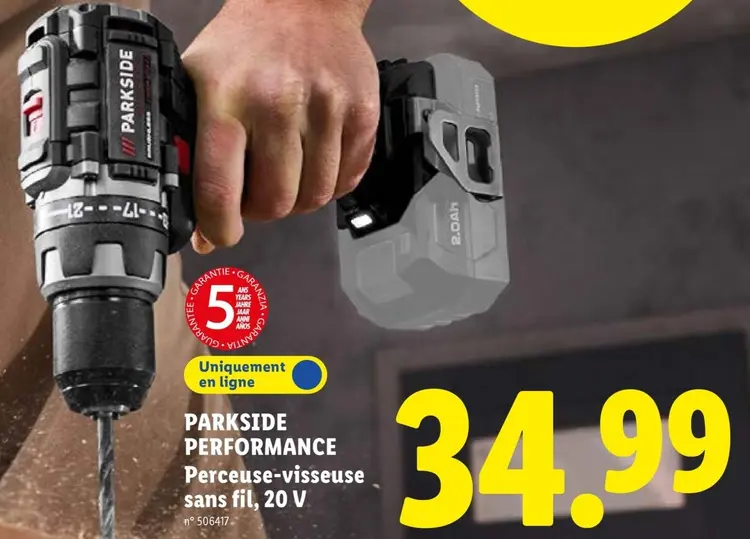 Offre: Perceuse-visseuse sans fil, 20 V