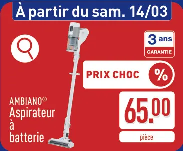 Offre: Aspirateur à batterie