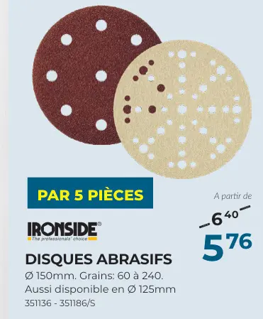 Offre: Disques abrasifs