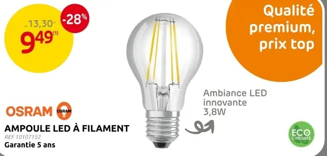 Offre: Ampoule led à filament