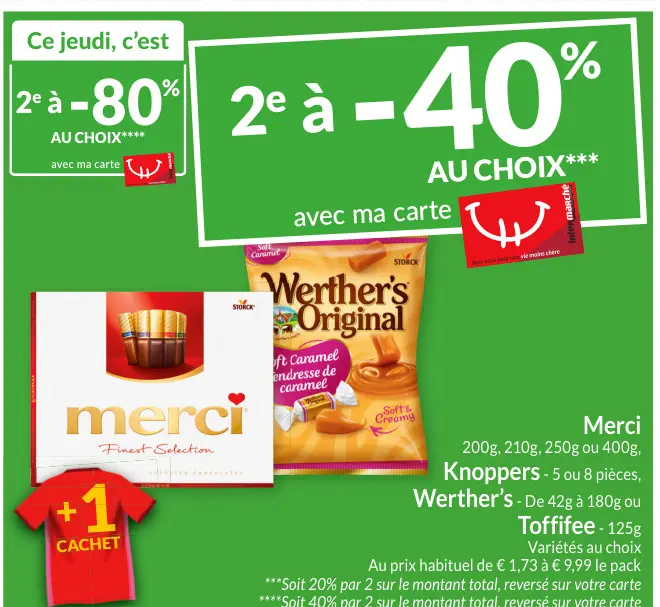 Offre: Merci, Knoppers, Werther's, Toffifee