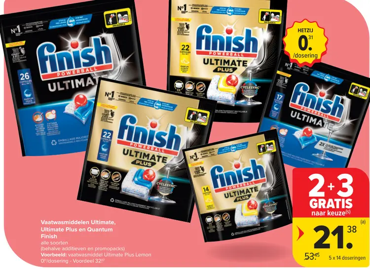 Promotie: Vaatwasmiddelen Ultimate, Ultimate Plus en Quantum Finish