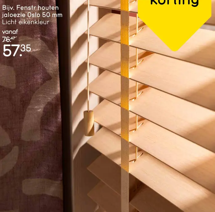 Aanbieding: Fenstr houten jaloezie Oslo 50 mm
