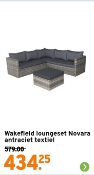 Aanbieding: Wakefield loungeset Novara antraciet textiel