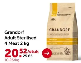 Aanbieding: Grandorf Adult Sterilised 4 Meat