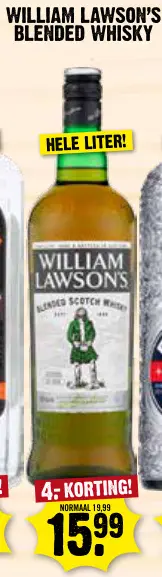 Aanbieding: William lawson's blended whisky