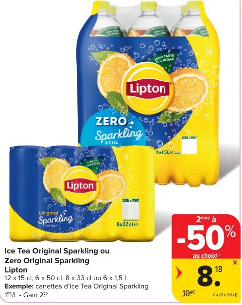 Offre: Ice Tea Original Sparkling ou Zero Original Sparkling