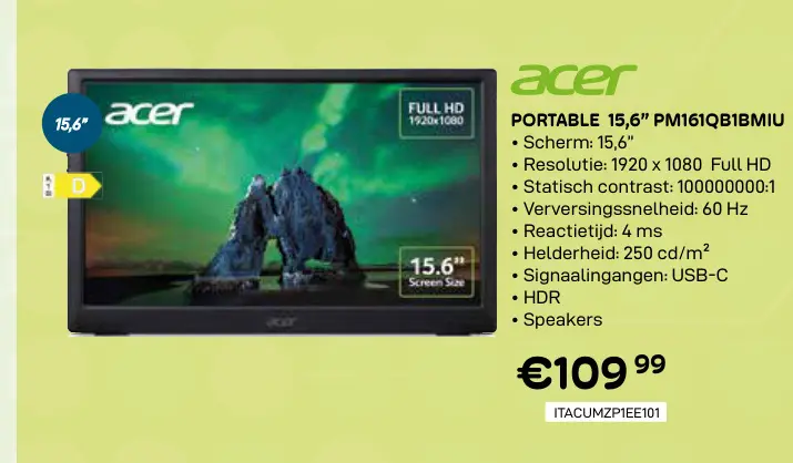 Promotie: Portable 15,6" pm161qb1bmiu