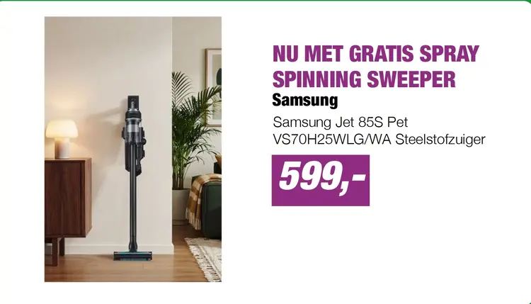 Aanbieding: Samsung Jet 85S Pet VS70H25WLG/WA Steelstofzuiger