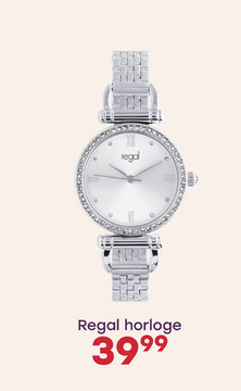 Aanbieding: Regal dames horloge zilverkleurig met zirkonia