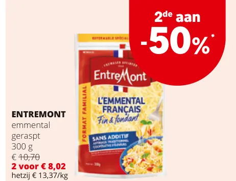 Promotie: emmental geraspt