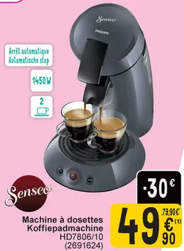 Offre: Machine à dosettes / Koffiepadmachine