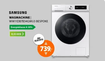 Aanbieding: Samsung BESPOKE SuperSpeed 7000-serie WW11DB7B34GW