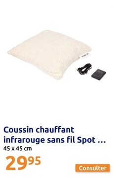 Offre: Coussin chauffant infrarouge sans fil Spot on Fuzzy - blanc