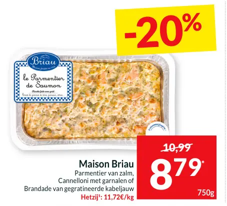 Promotie: Parmentier van zalm, Cannelloni met garnalen