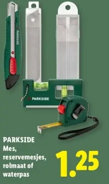 Aanbieding: Mes, reservemesjes, rolmaat of waterpas