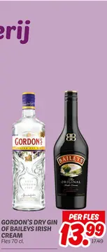 Aanbieding: Gordon's dry gin of BAILEYS irish cream