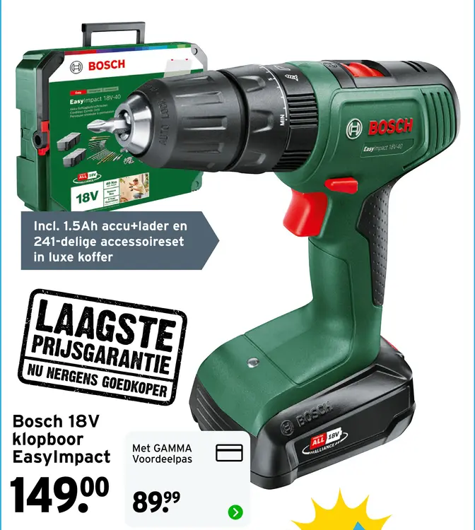 Aanbieding: Bosch 18V klopboor EasyImpact