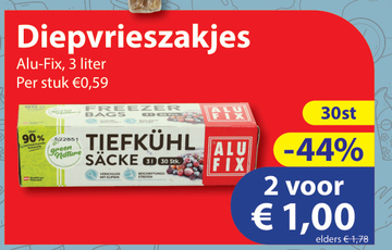 Aanbieding: Diepvrieszakjes Alu-Fix