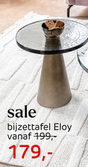 Aanbieding: Eloy, Bijzettafel 41 X 41 Cm - Glazen Blad