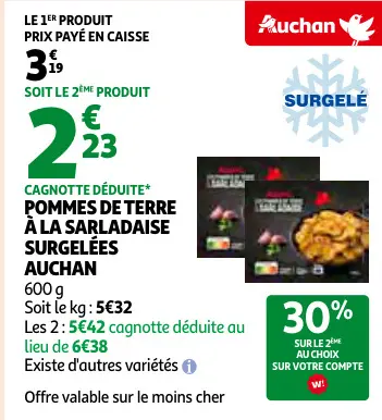 Offre: Pommes de terre à la sarladaise surgelées
