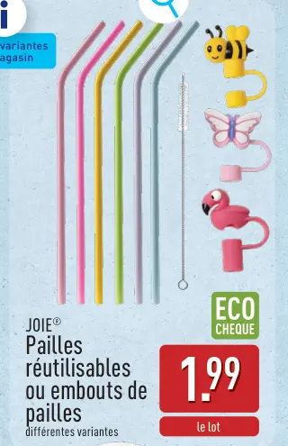 Offre: Pailles réutilisables ou embouts de pailles