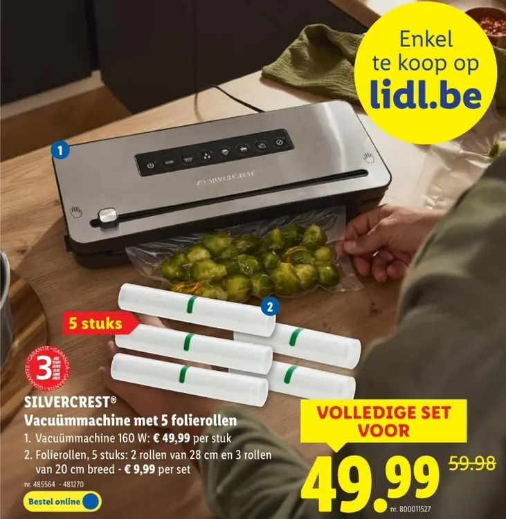 Promotie: Vacuümmachine met 5 folierollen