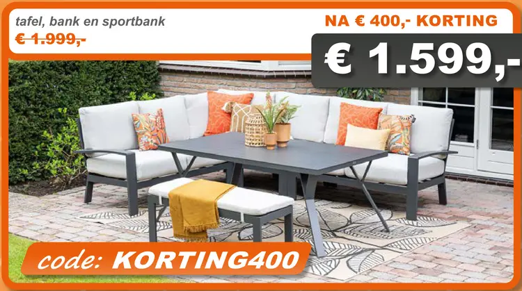 Aanbieding: Camilo lounge dining set 6-delig