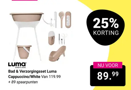 Aanbieding: Bad & Verzorgingsset Luma Cappuccino/White