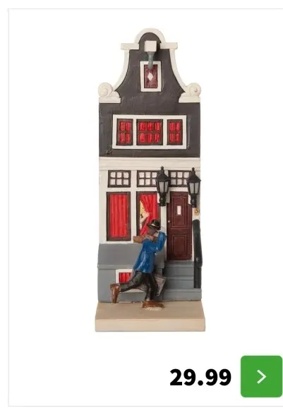 Aanbieding: House with man kerstdorpminiatuur
