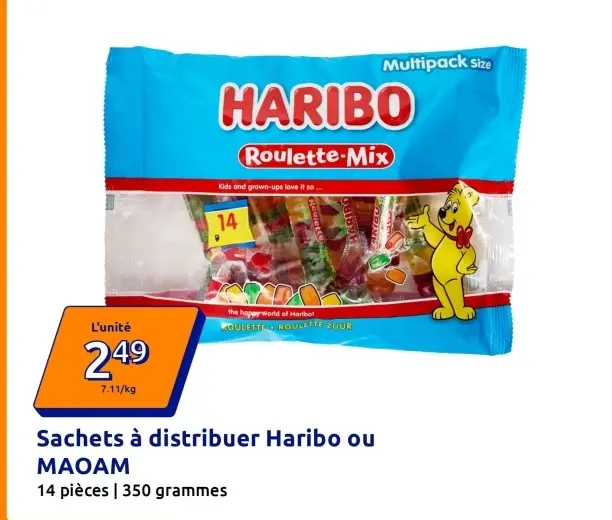 Offre: Sachets à distribuer Haribo ou MAOAM