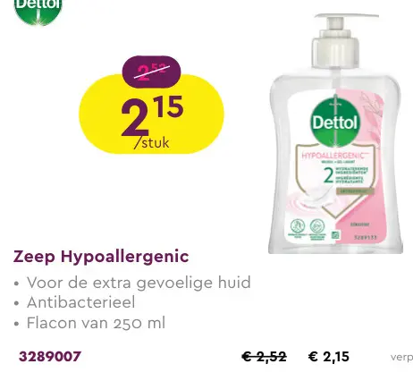 Promotie: Zeep Hypoallergenic