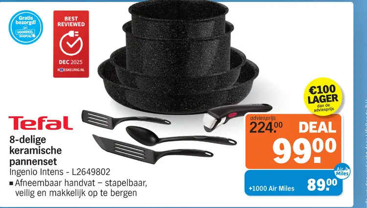 Aanbieding: 8-delige keramische pannenset