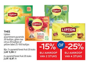 Aanbieding: Lipton assortiment pyramids