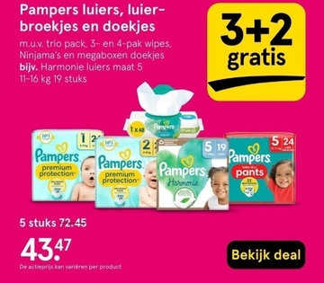 Aanbieding: Pampers luiers, luier-broekjes en doekjes